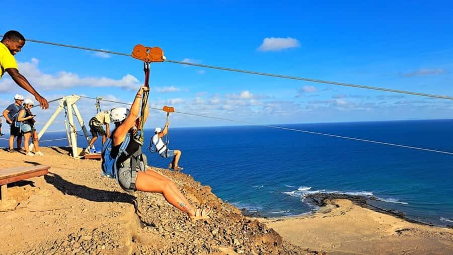 From Santa Maria: Sal island Zipline Experience (Official) - The Climb Up: Short Walk, Real Steepness
