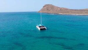 Sal: All-Inclusive Half-Day Lounge Catamaran Cruise - The 4-hour flow: pickup, sailing, swim time, then the return party