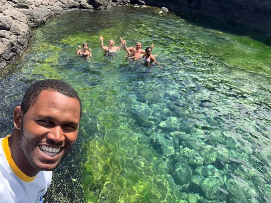 Sal: All inclusive Salt Lake, Natural pools and Shark Bay - Buracona Blue Eye cave pool: the one that draws the cameras