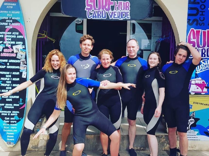 Sal: Surf Lesson - Santa Maria Beach setup: where your lesson starts in Sal